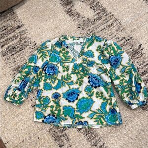 Sugarlips Blue and Green Floral Blouse